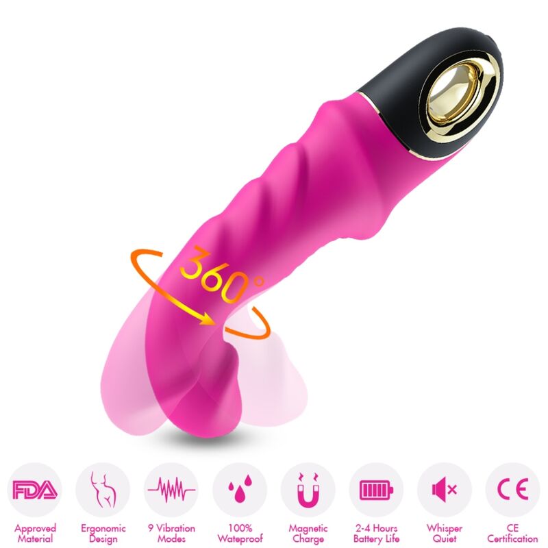 Armony - Joyblade Dildo Vibrador Rotador Fucsia 3 Armony - Joyblade Dildo Vibrador Rotador Fucsia - Imagen 3