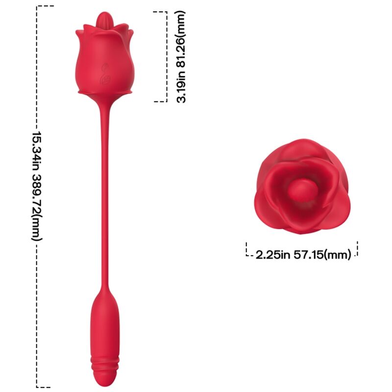 Armony - Rosa 3 En 1, Estimulador, Succionador Y Up&Amp;Down Con Cola Rojo 4 Armony - Rosa 3 En 1, Estimulador, Succionador Y Up&Amp;Down Con Cola Rojo - Imagen 4