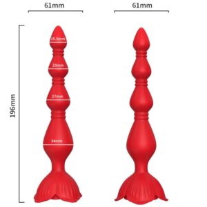 Armony - Rosa Vibrador Pagoda & Plug Anal Rojo