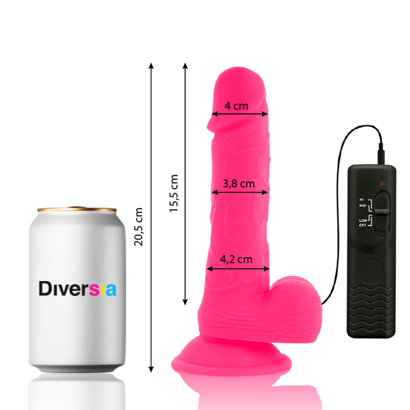 Diversia - Dildo Realístico Flexible Con Vibración Rosa 20.5 Cm -O- 4.2 Cm 2 Diversia - Dildo Realístico Flexible Con Vibración Rosa 20.5 Cm -O- 4.2 Cm - Imagen 2