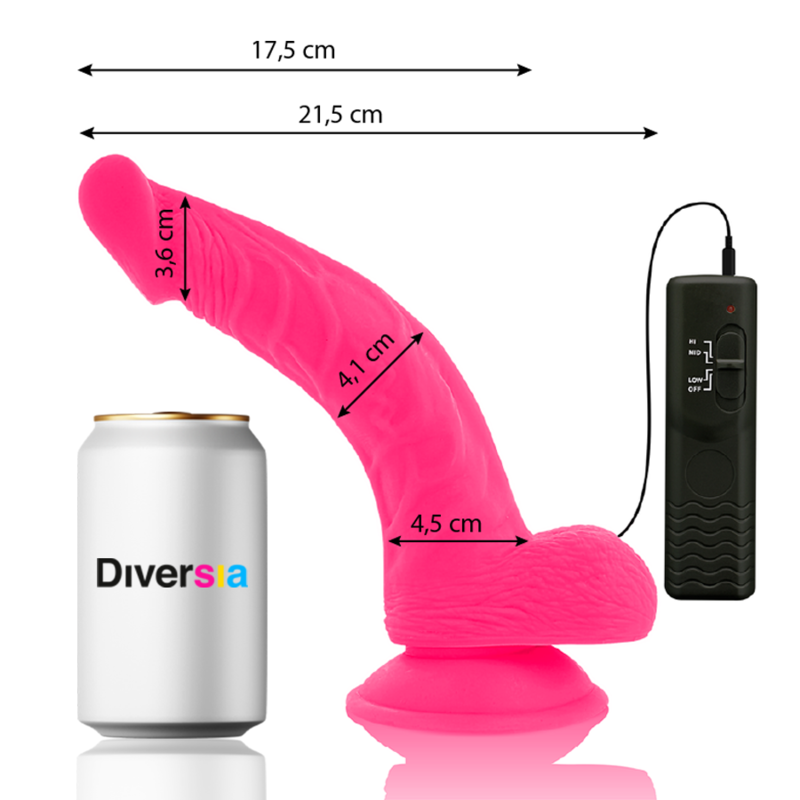 Diversia - Dildo Realístico Flexible Con Vibración Rosa 21.5 Cm -O- 4.5 Cm 2 Diversia - Dildo Realístico Flexible Con Vibración Rosa 21.5 Cm -O- 4.5 Cm - Imagen 2