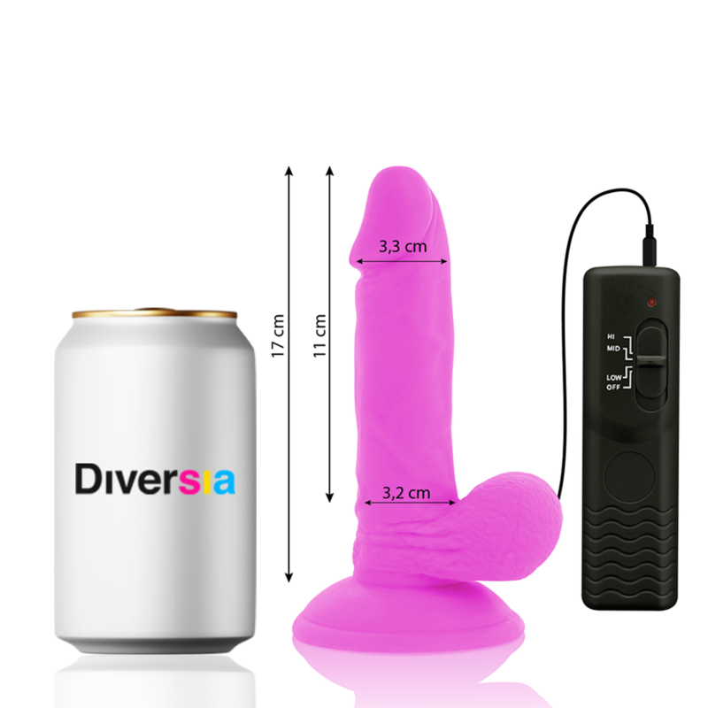Diversia - Dildo Realístico Flexible Con Vibración Morado 17 Cm -O- 3.3 Cm 2 Diversia - Dildo Realístico Flexible Con Vibración Morado 17 Cm -O- 3.3 Cm - Imagen 2