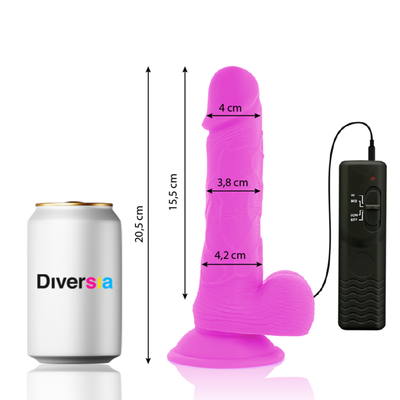 Diversia - Dildo Realístico Flexible Con Vibración Lila 20.5 Cm -O- 4.2 Cm 2 Diversia - Dildo Realístico Flexible Con Vibración Lila 20.5 Cm -O- 4.2 Cm - Imagen 2