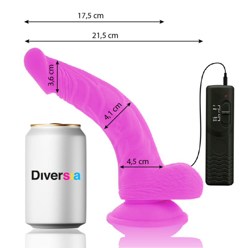 Diversia - Dildo Realístico Flexible Con Vibración Lila 21.5 Cm -O- 4.5 Cm 2 Diversia - Dildo Realístico Flexible Con Vibración Lila 21.5 Cm -O- 4.5 Cm - Imagen 2