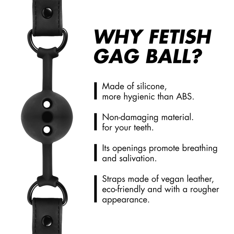 Fetish Submissive Bondage - Mordaza De Bola De Silicona Transpirable 4 Fetish Submissive Bondage - Mordaza De Bola De Silicona Transpirable - Imagen 4