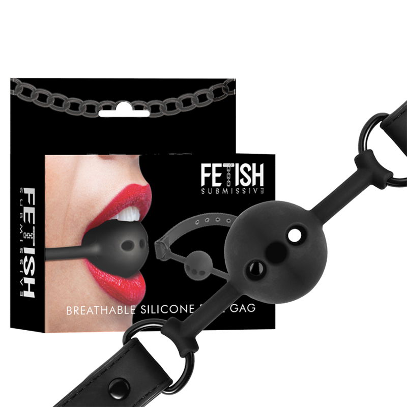 Fetish Submissive Bondage - Mordaza De Bola De Silicona Transpirable 2 Fetish Submissive Bondage - Mordaza De Bola De Silicona Transpirable - Imagen 2