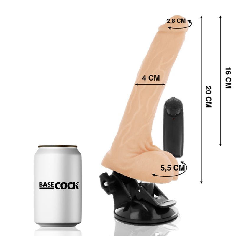 Basecock - Vibrador Realístico Control Remoto Natural Con Testículos 20 Cm -O- 4 Cm 2 Basecock - Vibrador Realístico Control Remoto Natural Con Testículos 20 Cm -O- 4 Cm - Imagen 2