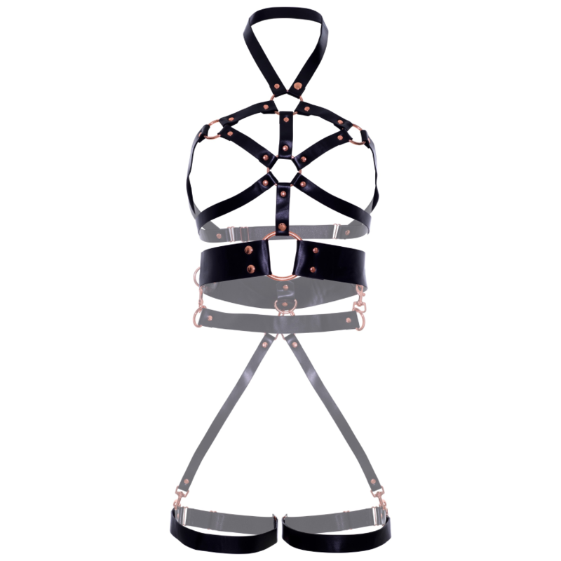 Leg Avenue - Arnes Body Cuero Vegano Agarre Negro 20 Leg Avenue - Arnes Body Cuero Vegano Agarre Negro - Imagen 20