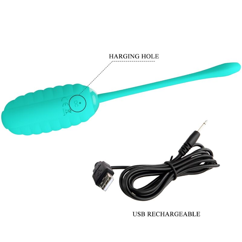 Pretty Love - Kirk Huevo Vibrador Recargable Verde Agua 8 Pretty Love - Kirk Huevo Vibrador Recargable Verde Agua - Imagen 8