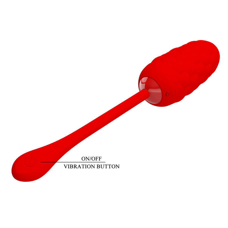 Pretty Love - Huevo Vibrador Con Textura Marina Recargable Rojo 8 Pretty Love - Huevo Vibrador Con Textura Marina Recargable Rojo - Imagen 8