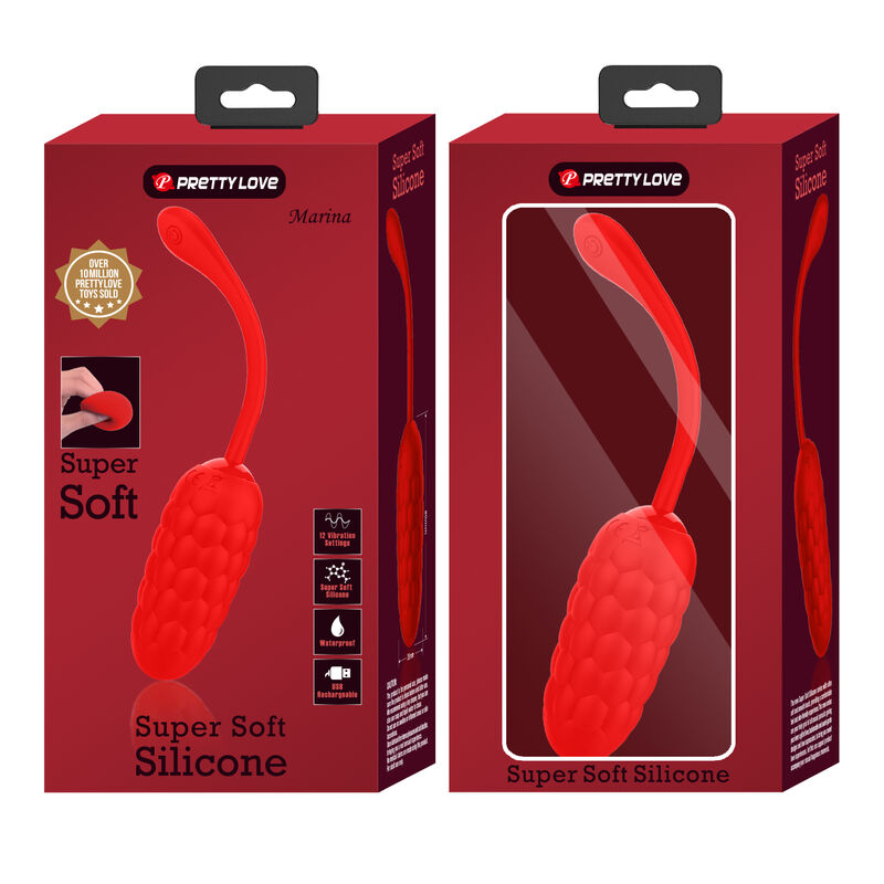 Pretty Love - Huevo Vibrador Con Textura Marina Recargable Rojo 10 Pretty Love - Huevo Vibrador Con Textura Marina Recargable Rojo - Imagen 10
