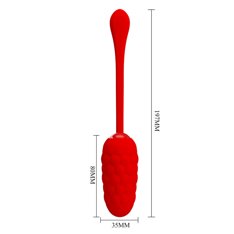 Pretty Love - Huevo Vibrador Con Textura Marina Recargable Rojo 7 Pretty Love - Huevo Vibrador Con Textura Marina Recargable Rojo - Imagen 7