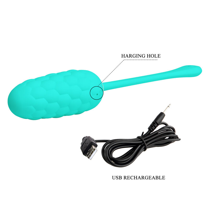 Pretty Love - Huevo Vibrador Con Textura Marina Recargable Verde Agua 9 Pretty Love - Huevo Vibrador Con Textura Marina Recargable Verde Agua - Imagen 9