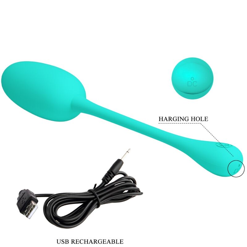 Pretty Love - Knucker Huevo Vibrador Recargable Verde Agua 8 Pretty Love - Knucker Huevo Vibrador Recargable Verde Agua - Imagen 8