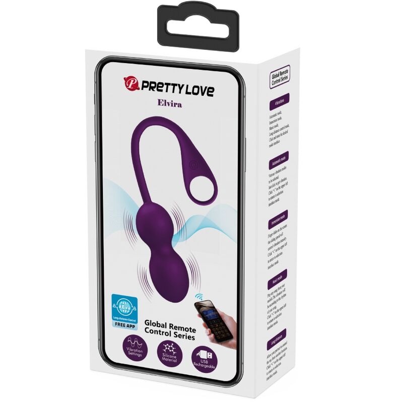 Pretty Love - Elvira Kegel Balls App Control Remoto Morado 6 Pretty Love - Elvira Kegel Balls App Control Remoto Morado - Imagen 6