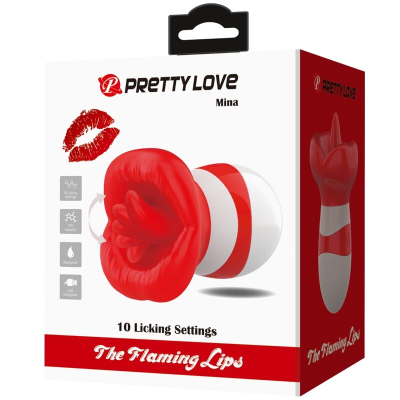 Pretty Love - Mina Estimulador Lengua Rojo Claro 8 Pretty Love - Mina Estimulador Lengua Rojo Claro - Imagen 8