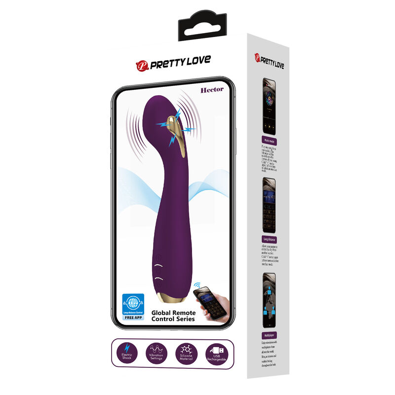 Pretty Love - Hector Vibrador Electroshock Por Control Por App Lila 6 Pretty Love - Hector Vibrador Electroshock Por Control Por App Lila - Imagen 6