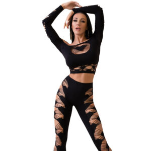 Chilirose - Cr 4436 Top & Leggins Negro S/l
