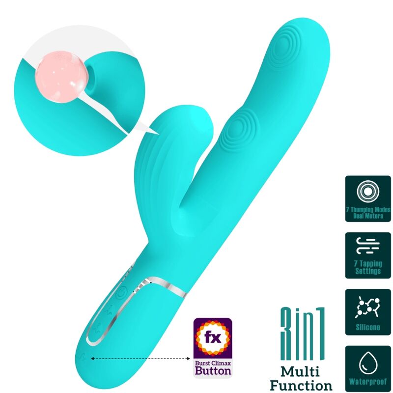 Pretty Love - Perlita Vibrador Punto G 3 En 1 Multifunción Verde Agua 10 Pretty Love - Perlita Vibrador Punto G 3 En 1 Multifunción Verde Agua - Imagen 10