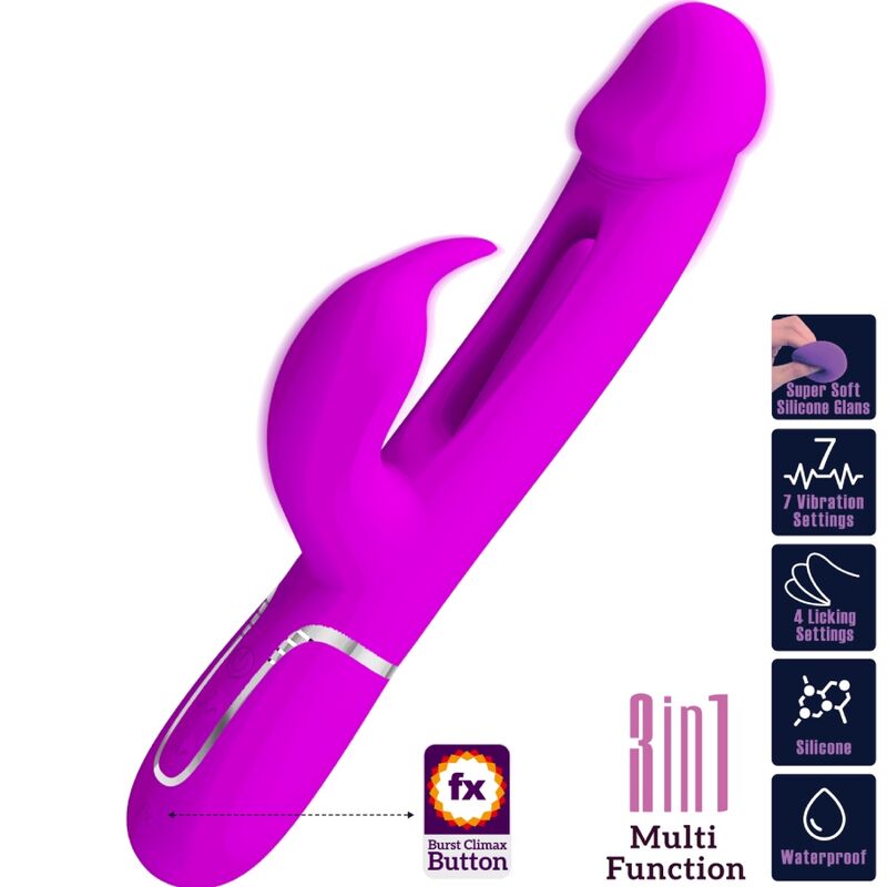 Pretty Love - Kampas Vibrador Rabbit 3 En 1 Multifunción Con Lengua Fucsia 10 Pretty Love - Kampas Vibrador Rabbit 3 En 1 Multifunción Con Lengua Fucsia - Imagen 10