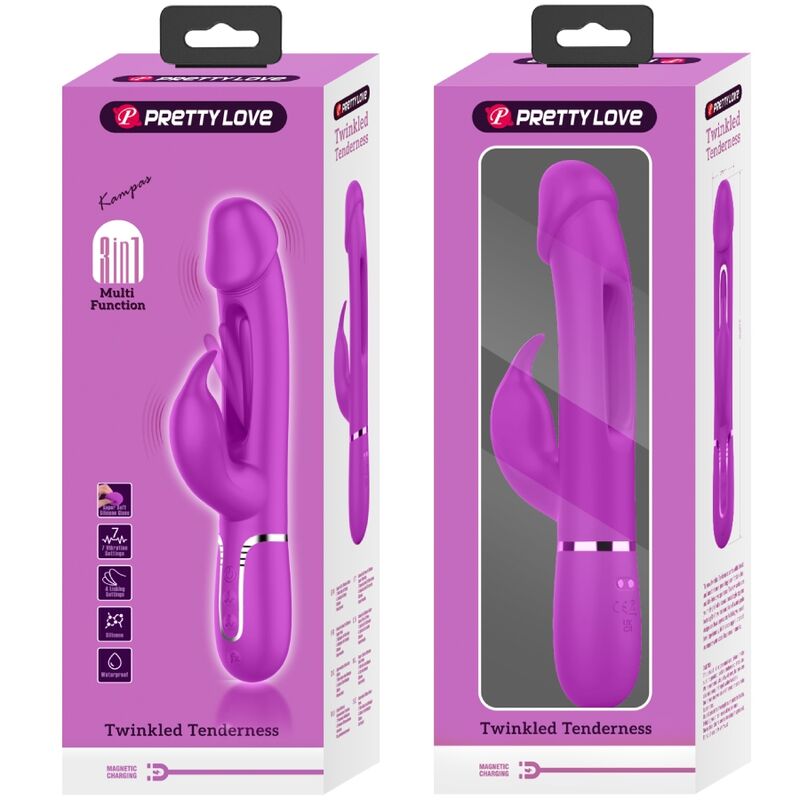 Pretty Love - Kampas Vibrador Rabbit 3 En 1 Multifunción Con Lengua Fucsia 11 Pretty Love - Kampas Vibrador Rabbit 3 En 1 Multifunción Con Lengua Fucsia - Imagen 11