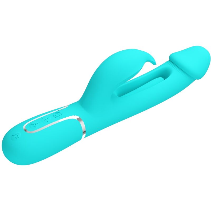 Pretty Love - Kampas Vibrador Rabbit 3 En 1 Multifunción Con Lengua Verde Agua 3 Pretty Love - Kampas Vibrador Rabbit 3 En 1 Multifunción Con Lengua Verde Agua - Imagen 3