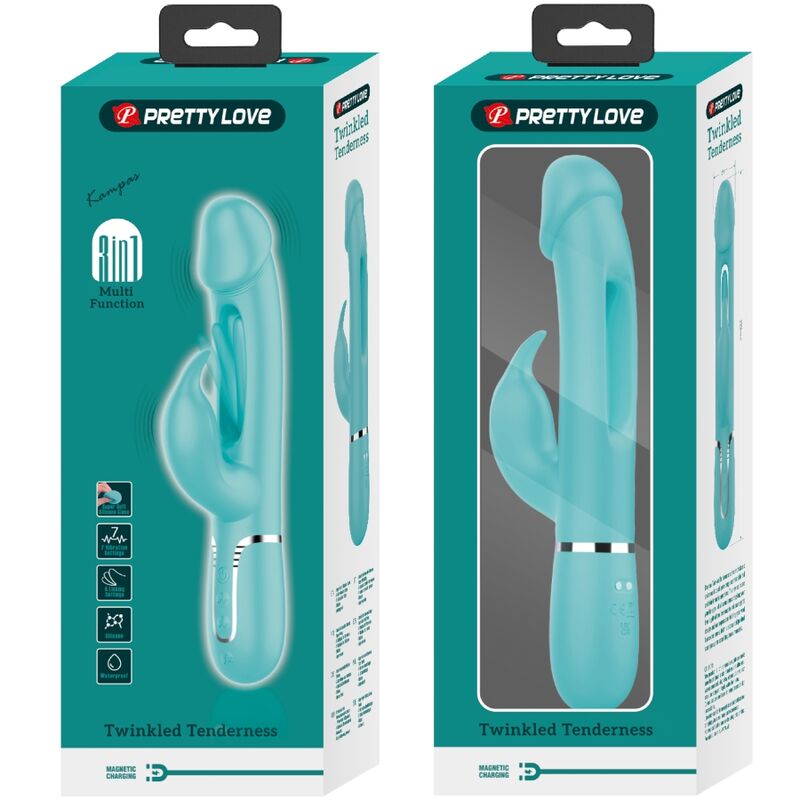 Pretty Love - Kampas Vibrador Rabbit 3 En 1 Multifunción Con Lengua Verde Agua 11 Pretty Love - Kampas Vibrador Rabbit 3 En 1 Multifunción Con Lengua Verde Agua - Imagen 11