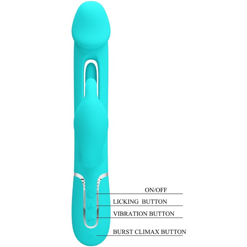 Pretty Love - Kampas Vibrador Rabbit 3 En 1 Multifunción Con Lengua Verde Agua 8 Pretty Love - Kampas Vibrador Rabbit 3 En 1 Multifunción Con Lengua Verde Agua - Imagen 8