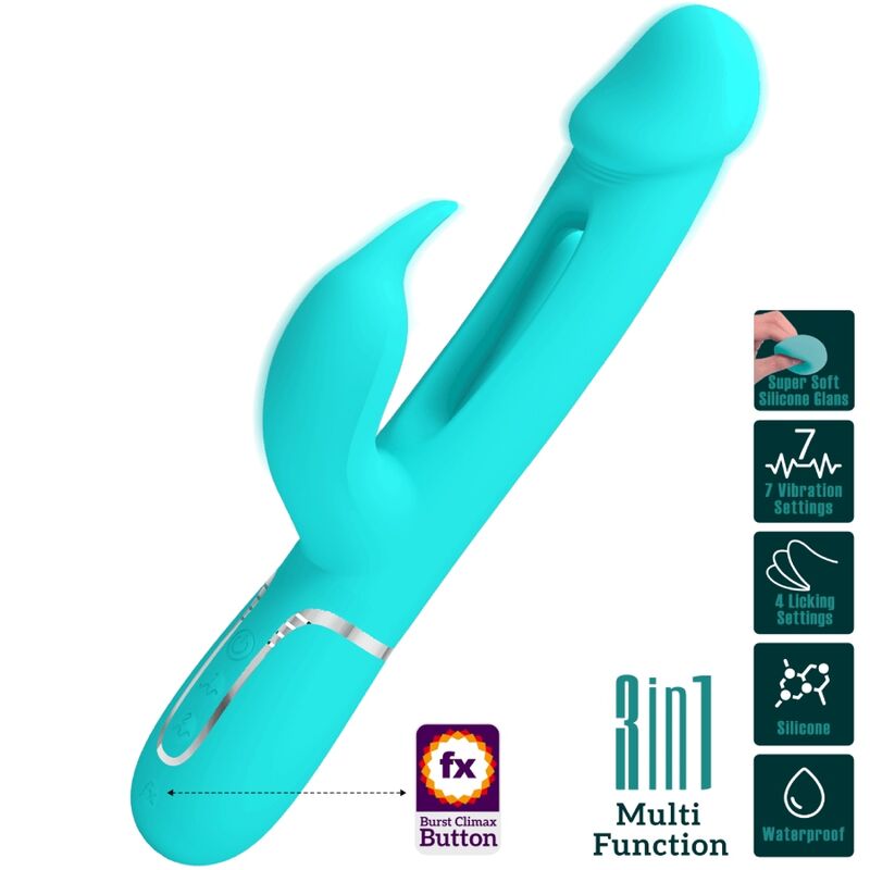 Pretty Love - Kampas Vibrador Rabbit 3 En 1 Multifunción Con Lengua Verde Agua 10 Pretty Love - Kampas Vibrador Rabbit 3 En 1 Multifunción Con Lengua Verde Agua - Imagen 10