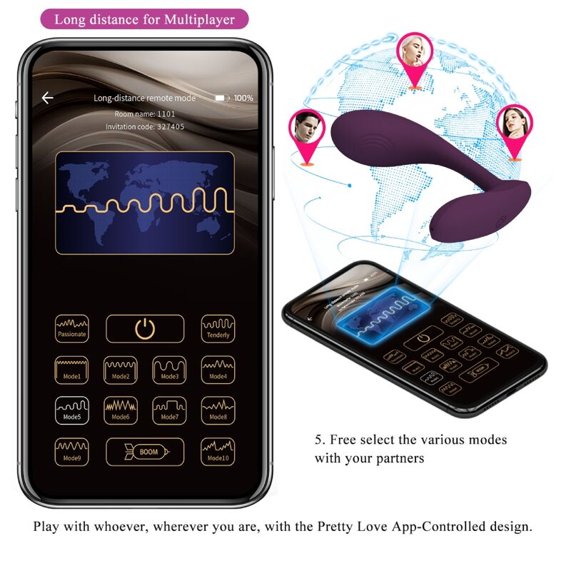 Pretty Love - Baird G-Spot 12 Vibraciones Recargable Lila App 13 Pretty Love - Baird G-Spot 12 Vibraciones Recargable Lila App - Imagen 13