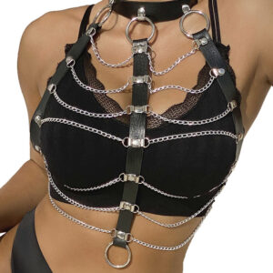 Subblime - Arnés de Pecho Cadenas Cuero Negro