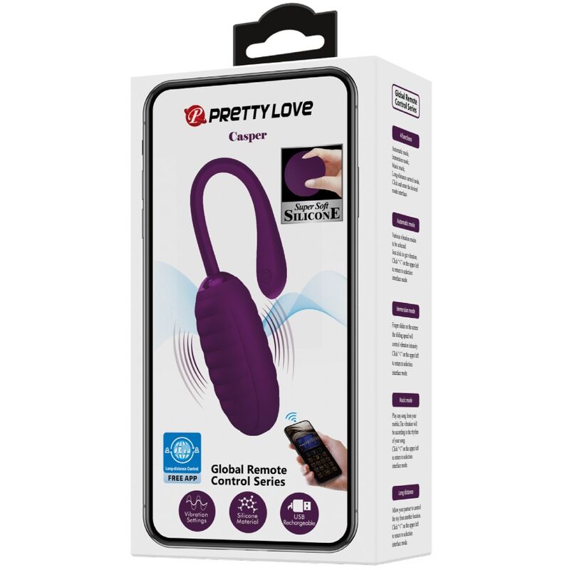 Pretty Love - Casper Huevo Vibrador Recargable Morado 16 Pretty Love - Casper Huevo Vibrador Recargable Morado - Imagen 16