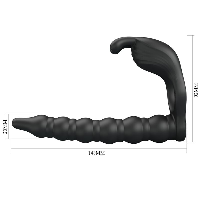 Pretty Love - Blackney Anillo Pene Con Plug Vibrador Negro 5 Pretty Love - Blackney Anillo Pene Con Plug Vibrador Negro - Imagen 5