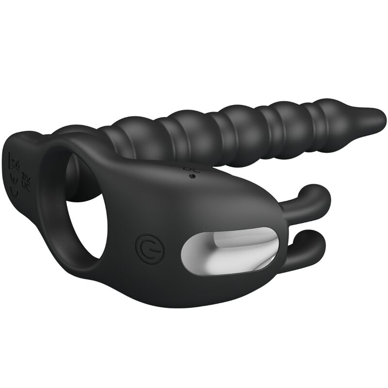 Pretty Love - Blackney Anillo Pene Con Plug Vibrador Negro 2 Pretty Love - Blackney Anillo Pene Con Plug Vibrador Negro - Imagen 2