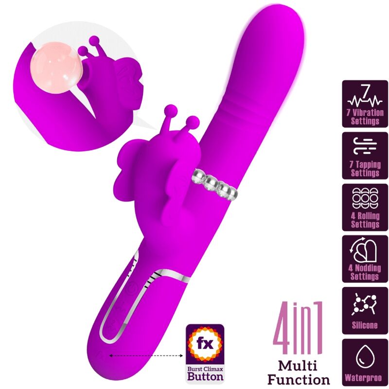 Pretty Love - Vibrador Rabbit Multifunción 4 En 1 Mariposa Fucsia 10 Pretty Love - Vibrador Rabbit Multifunción 4 En 1 Mariposa Fucsia - Imagen 10