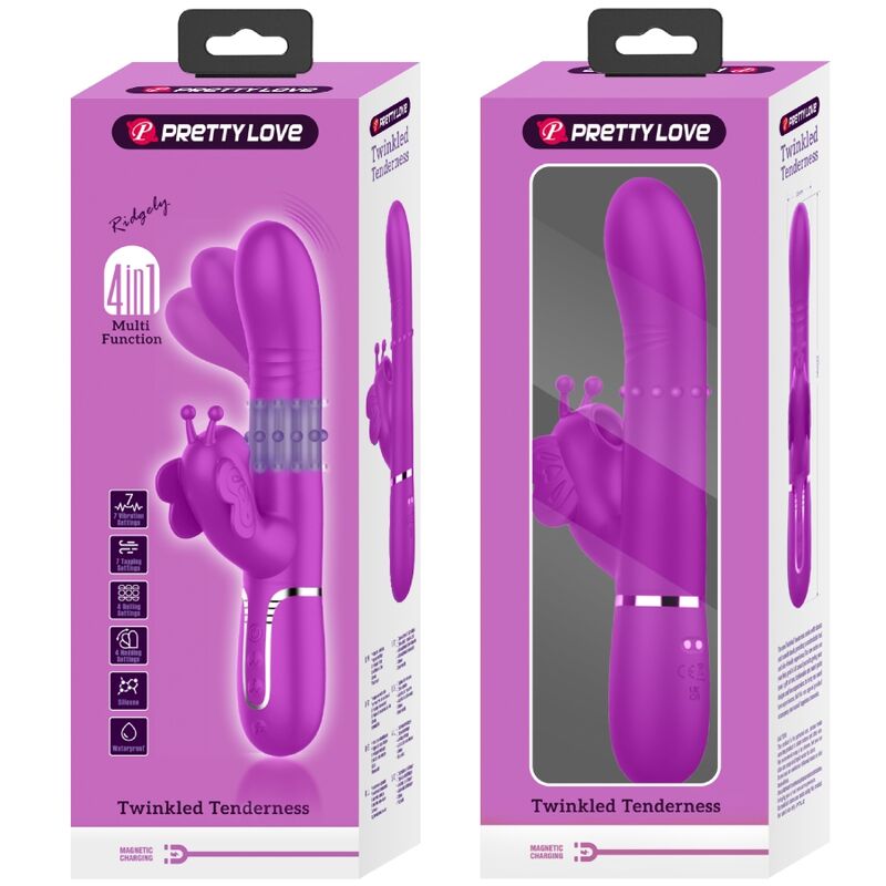 Pretty Love - Vibrador Rabbit Multifunción 4 En 1 Mariposa Fucsia 11 Pretty Love - Vibrador Rabbit Multifunción 4 En 1 Mariposa Fucsia - Imagen 11