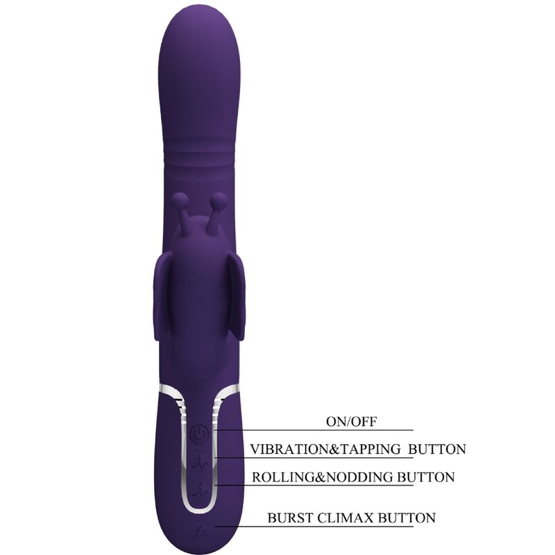 Pretty Love - Vibrador Rabbit Multifunción 4 En 1 Mariposa Morado 8 Pretty Love - Vibrador Rabbit Multifunción 4 En 1 Mariposa Morado - Imagen 8