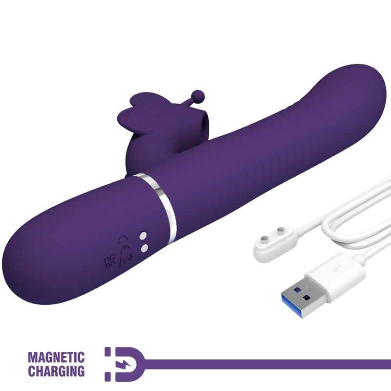 Pretty Love - Vibrador Rabbit Multifunción 4 En 1 Mariposa Morado 9 Pretty Love - Vibrador Rabbit Multifunción 4 En 1 Mariposa Morado - Imagen 9