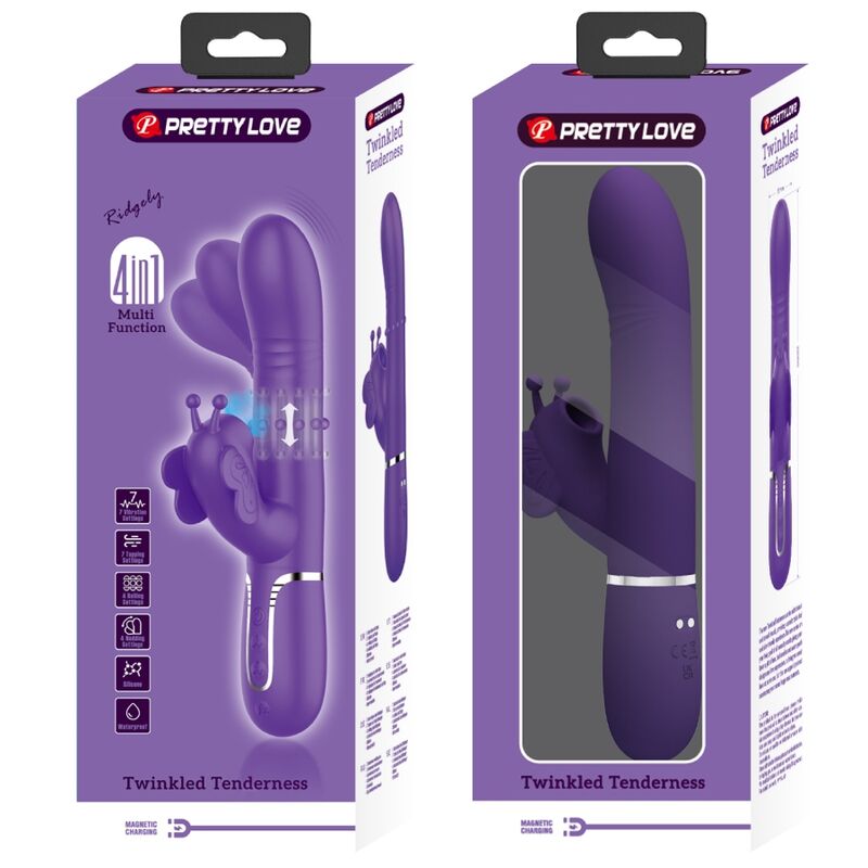 Pretty Love - Vibrador Rabbit Multifunción 4 En 1 Mariposa Morado 11 Pretty Love - Vibrador Rabbit Multifunción 4 En 1 Mariposa Morado - Imagen 11
