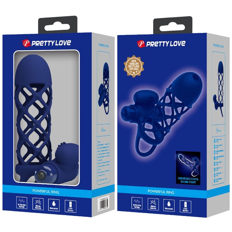 Pretty Love - Giann Anillo Vibrador Con Funda De Silicona Azul 7 Pretty Love - Giann Anillo Vibrador Con Funda De Silicona Azul - Imagen 7