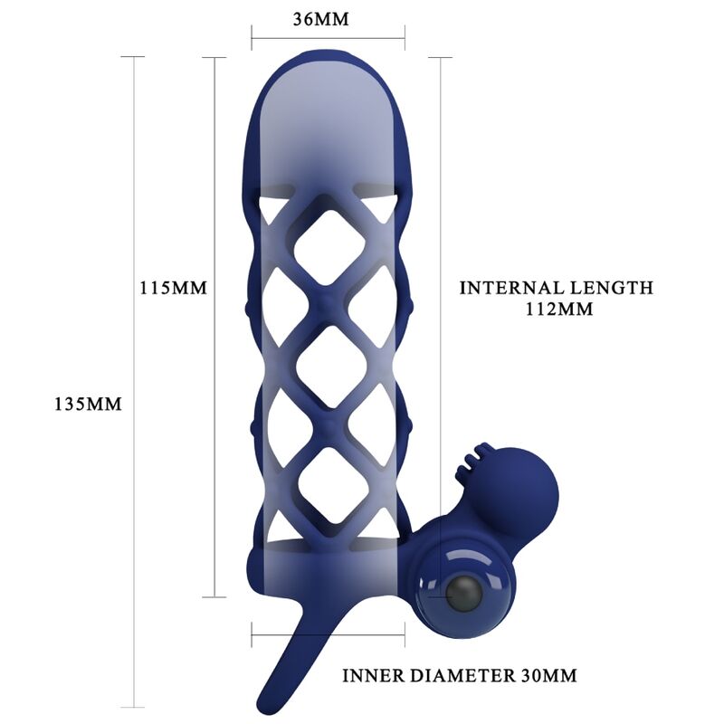 Pretty Love - Giann Anillo Vibrador Con Funda De Silicona Azul 4 Pretty Love - Giann Anillo Vibrador Con Funda De Silicona Azul - Imagen 4
