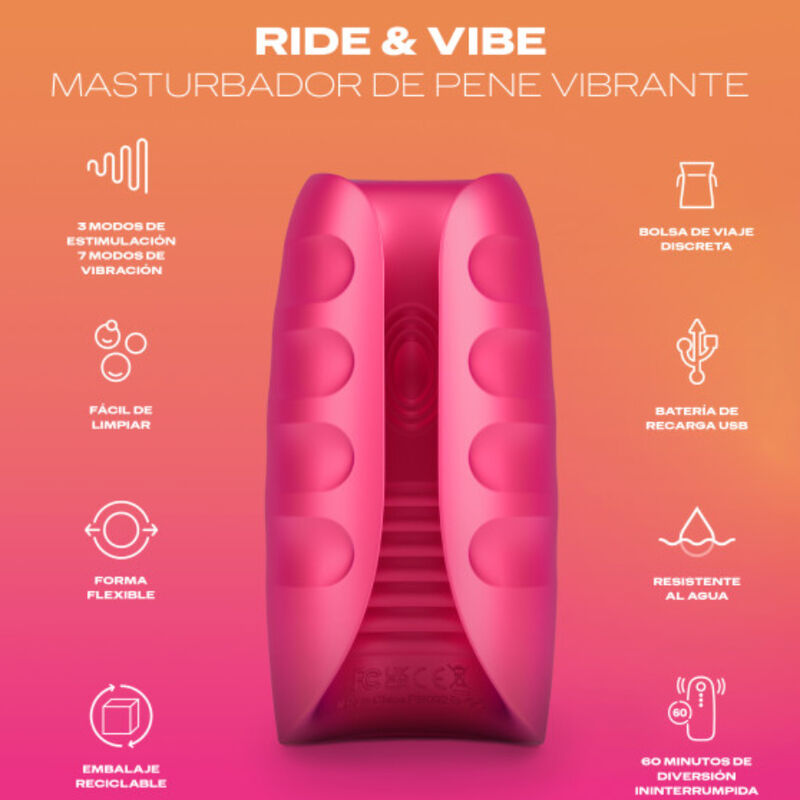 Durex - Toy Masturbador Vibrador Ride &Amp; Vibe 2 Durex - Toy Masturbador Vibrador Ride &Amp; Vibe - Imagen 2