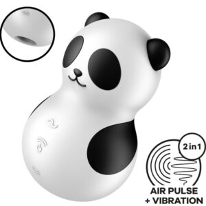 Satisfyer - Pocket Panda Estimulador & Vibrador Blanco y Negro