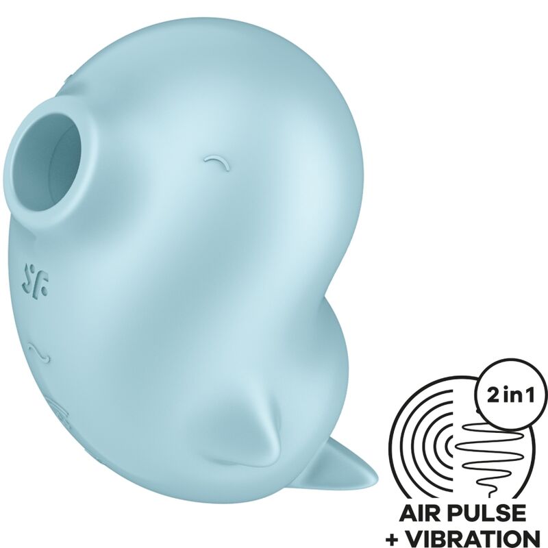 Satisfyer - Sassy Seal Estimulador &Amp; Vibrador Azul 1 Satisfyer - Sassy Seal Estimulador &Amp; Vibrador Azul