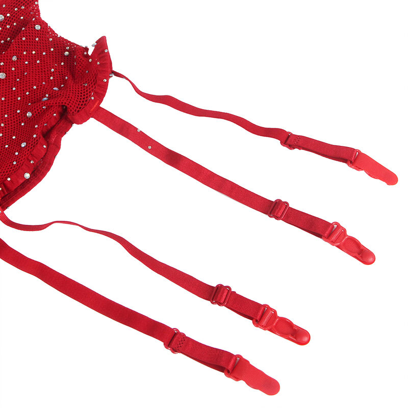 Subblime - 952181 Bodystocking De Rejilla Con Guantes Y Diamantes Rojo 8 Subblime - 952181 Bodystocking De Rejilla Con Guantes Y Diamantes Rojo - Imagen 8