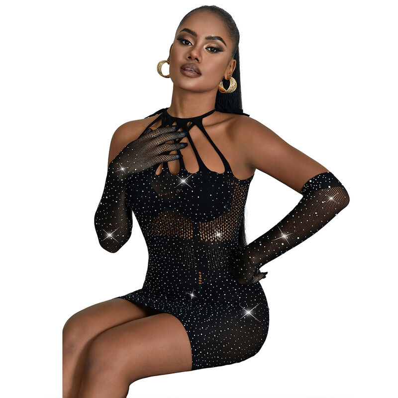 Subblime - 952235 Vestido De Rejilla Con Brillantes Negro 3 Subblime - 952235 Vestido De Rejilla Con Brillantes Negro - Imagen 3