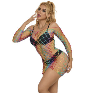Subblime - 952426 Vestido de Rejilla Manga Larga Arcoiris