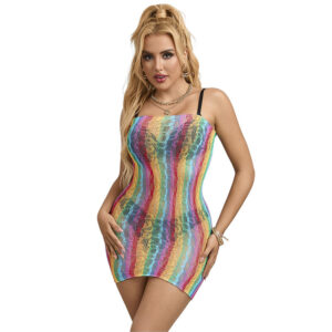 Subblime - 952457 Vestido de Rejilla Sin Mangas con Hombros Descubiertos Arcoiris