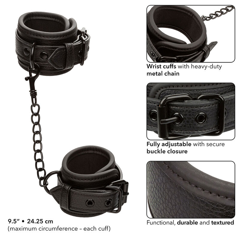 Calexotics - Nocturnal Esposas Cuero Ajustable Negro 4 Calexotics - Nocturnal Esposas Cuero Ajustable Negro - Imagen 4