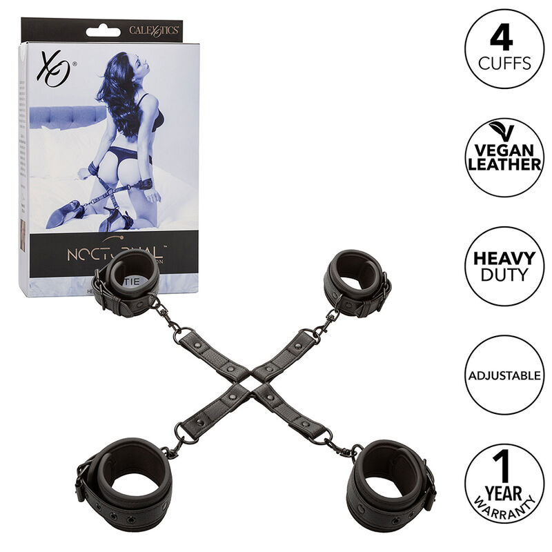 Calexotics - Nocturnal Conector Hog Tie Cuero Ajustable Negro 1 Calexotics - Nocturnal Conector Hog Tie Cuero Ajustable Negro